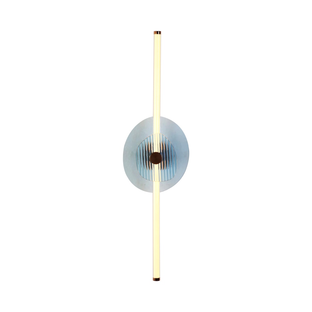 Yep by Golden Lighting Colorella LED Wall Sconce in Rose Gold with Blue and Blue Glass
